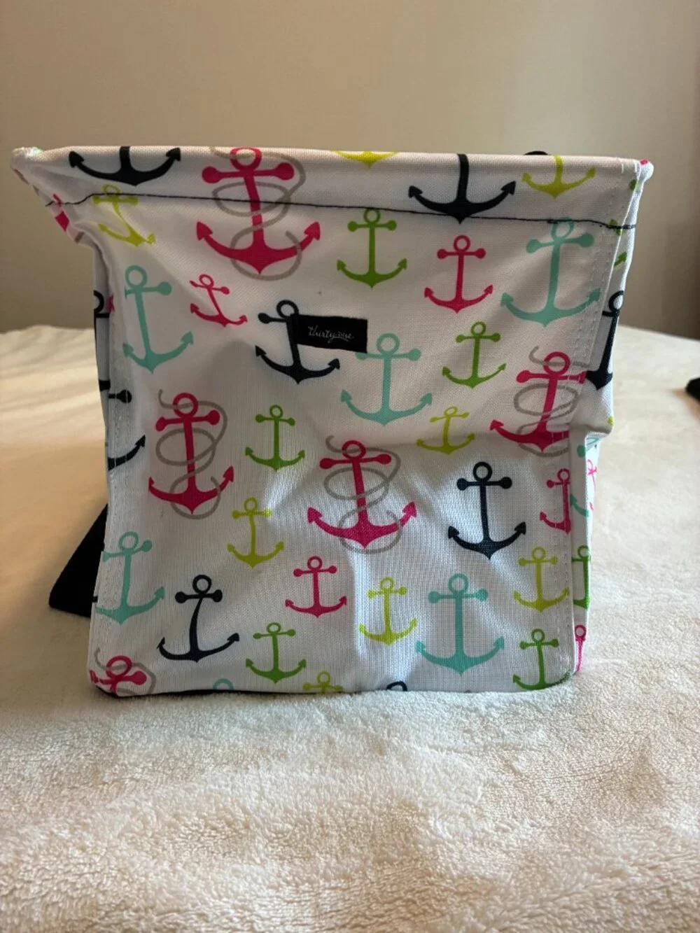 Thirty-One Medium Utility Tote + Top-A-Tote NWT First Mate Anchor Print Retired - Picture 6 of 10